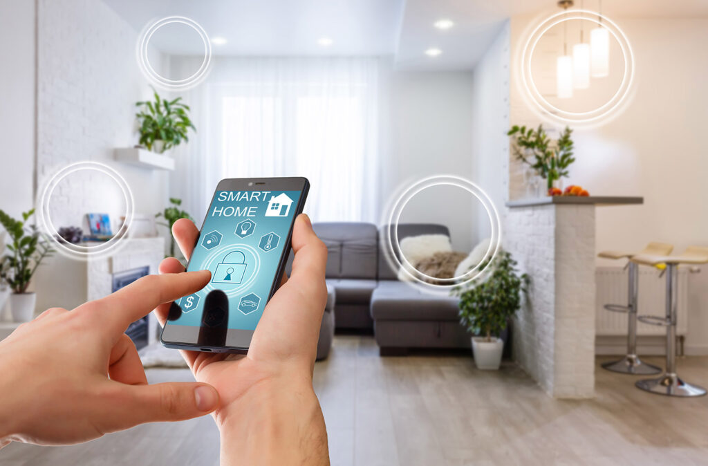 H&W Alarm technician installing a home security system