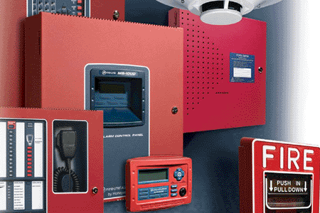 Commercial fire alarm panel installed by H&W Alarm